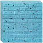 MACVI 30 db-os öntapadós 3D tapéta készlet, kívül puha habszivacs, modern kialakítás bármilyen helyre alkalmas, vízálló, 70x77 méret, Macvi, Blue Stars Brick Modell (30xTapet-53)