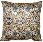 Clayre & Eef Textil párnahuzat 45x45cm, polyester, barna-zöld tapéta minta (ZV-872__898____7739)