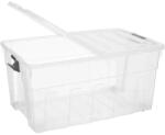 Welora Tárolódoboz, Welora, fedéllel és kerekekkel összecsukható, műanyag, űrtartalom 120L, átlátszó (JM1223522)