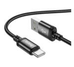hoco. X89 adatkábel (USB - Type-C, 3A, gyorstöltő, 100cm, cipőfűző) FEKETE (X89_USB_C_B) (X89_USB_C_B)