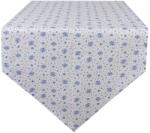 Clayre & Eef pamut asztali futómű 50x160 cm, Fehér/kék (BRB65)