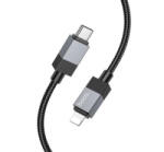 hoco. X110 adatkábel (Type-C - lightning, 27W, PD gyorstöltő, 100cm, cipőfűző) FEKETE (X110_C_L_B) (X110_C_L_B)