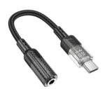hoco. SPIRIT audió adapter kábel (3.5mm jack aljzat - Type-C, 15cm) FEKETE (LS37) (LS37)