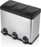  Cos gunoi triplu compartiment cu pedala, 3x15 l, inox 38742 Cos de gunoi