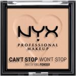 NYX Professional Makeup Can't Stop Won't Stop Mattifying Powder 03 Light Medium púder, 6 g
