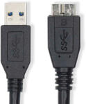 Nedis USB kábel | USB 3.2 Gen 1 | USB-A Dugasz | USB Micro-B Dugasz | 5 Gbps | Nikkelezett | 1.00 m | Kerek | PVC | Kék | Label (CCGL61500BK10)