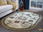 Luna Covor Oval Luna 1835-12, Marime 60 x 110 cm, Crem, Maro, Inaltime Fir 6 mm, Antialergic, Polipropilena, Living, Dormitor, Sufragerie, Birou Covor
