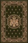 LOTOS Covor Bisericesc Lotos 15032-310, Imprimeu cu Vultur Bicefal, Marime 80 x 150 cm, Verde, Inaltime Fir 8 mm, Antialergic, Polipropilena, Manastire, Biserica, Altar, Naos, Pronaos, Capela, Chilie Covor