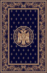 LOTOS Covor Bisericesc Lotos 15032-810, Imprimeu cu Vultur Bicefal, Marime 100 x 200 cm, Albastru, Inaltime Fir 8 mm, Antialergic, Polipropilena, Manastire, Biserica, Altar, Naos, Pronaos, Capela Covor