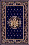 LOTOS Covor Bisericesc Lotos 15032-810, Imprimeu cu Vultur Bicefal, Marime 150 x 230 cm, Albastru, Inaltime Fir 8 mm, Antialergic, Polipropilena, Manastire, Biserica, Altar, Naos, Pronaos, Capela Covor