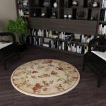 LOTOS Covor Rotund Lotos 551-100, Marime 100 x 100 cm, Bej, Crem, Inaltime Fir 8 mm, Antialergic, Polipropilena, Living, Dormitor, Sufragerie, Birou Covor