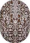 Cappuccino Covor Oval Ramuri 16026-13, Marime 60 x 110 cm, Crem, Maro, Inaltime Fir 7 mm, Antialergic, Polipropilena, Living, Dormitor, Sufragerie, Birou Covor