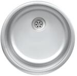 Evido RONDO rozsdamentes mosogató, kerek, egymedence, natúr, 44, 6 cm átmérő, 1, 5" lefolyógarnitúra (442002) - konyhanet
