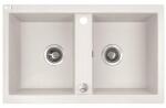 Laveo BARBADOS Gránit mosogató: kétmedencés, fehér, SRB_620T (SRB_620T)