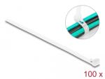 Delock Újrahasználható kábelkötegelő H 200 x Sz 7, 2 mm 100 db. Fehér