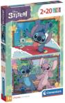 Clementoni Детски пъзел Clementoni - Lilo & Stitch, 2 x 20 части (24809)