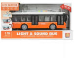 WenY City Service narancssárga színű zenélő és világító játék trolibusz (47756)