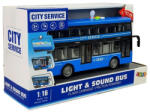 WenY City Service kék színű zenélő és világító emeletes játék busz (47755_kek)