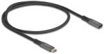 Delock USB 10 Gbps bővítő kábel USB Type-C apa - anya PD 3.0 100 W 0, 5 m szürke fém (80021) (80021) (80021)