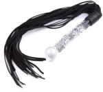 Kiotos Fancy Black Flogger with Glass Handle