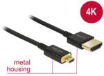 Delock kábel High Speed HDMI Ethernettel HDMI-A apa> HDMI Micro-D apa, premium, 3D, 4K, 1.5m (84782) (DE84782) (DE84782)