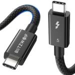 BlitzWolf BW-HDC8 USB-C-USB-C kábel, 240W, 1, 5m fekete (BW-HDC8 1.5m)