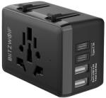 BlitzWolf BW-TA1 4 az 1-ben utazós adapter 2xUSB+USB-C+PD, 20W