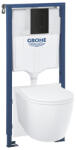 GROHE Solido Compact 5 az 1-ben WC-szett tartállyal, fali WC-vel, matt fekete nyomólappal 103847SH00 (103847SH00)