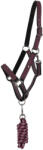 QHP Lóvezető és kötél szett QHP SHT barna|bordó|vörös