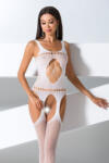 Passion Cicaruha, Passion, BS057, One Size, fehér, poliamid, szexi, rugalmas, egyrészes testharisnya, kényelmes viselet
