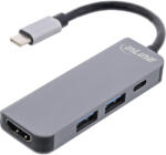 InLine 33271H hálózati csatlakozó USB 3.2 Gen 1 (3.1 Gen 1) Type-C 5000 Mbit/s Szürke (33271H)
