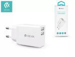 DEVIA Univerzális Usb Hálózati Töltő Adapter 2xusb - 5v/2, 4a - Smart Series 2 Usb Charger - White (st329593)