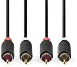 Nedis CABW24200AT05 audio kábel 0, 5 M 2 x RCA Antracit (CABW24200AT05) - compzone