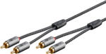 Goobay 65295 audio kábel 5 M 2 x RCA Fekete, Ezüst (65295)