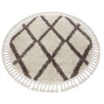 My carpet company My Carpet Company Berber Troik Krém Rojt Shaggy Kör 120 cm Szőnyeg