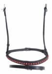 KARLSLUND Kristálysoros kombinált orrszíj ló számára Karlslund Kombi fekete|vörös