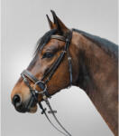 STAR Kombinált orrszíj lovagló zablával Star Diamond barna|sárga