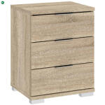 INTERMEBLE Háromfiókos Kis Szekrény Sonoma Tölgy Színben. PRAGA 42x46x61 cm