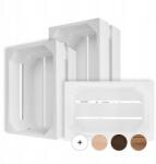 Creative Deco Fehér fa láda deszkákból, kis doboz virágoknak, 30x20x15cm x3 (X001YV5D7R)