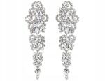 EdiBazzar Hosszú ezüst kristály fülbevaló, boho stílusú, divatos, cirkónia köves, lógós, esküvői (5905884064269)