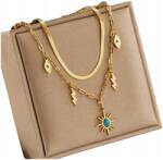 EdiBazzar Aranyozott nyaklánc, 18K, sebészeti acélból (316L) női, celebek által kedvelt stílus (Elegancki Naszyjnik Kolia Celebrytka)