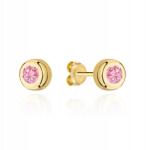 Lovrin Arany fülbevaló 585 rózsaszín cirkóniával, arany foglalatban, 0, 63g, kislányoknak (58715296)