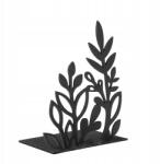  Fekete fém könyvtámasz, növényi mintával, loft stílusú dekoratív állvány (Podpórka do książek kwiaty)