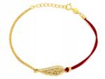 Lovrin Aranyozott szárny karkötő 925-ös ezüstből, piros zsinóron, 1.85g, 19-es méret (60277387)