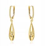 Fugart Arany Fülbevaló 585 Lógó Könnycsepp Alakú Áttöréses Mintával Ingyenes Gravírozás (FUG7-K01799-585)