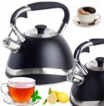 Berretti Gaz Tűzhelyre És Indukciós Főzőlapra Alkalmas Teáskanna 3 Literes Nagy Rozsdamentes Acél Berretti Masszív, Sípolóval (BR-6217)