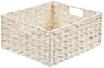 MDesign Fehér, téglalap alakú fonott kosár tároló, 33x30x15 cm (B09FFSXD2W-1)