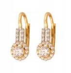 Lovrin Fényes arany fülbevaló 585-ös finomságú, középen kerek cirkónia kővel, nőknek (61112327)