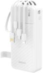  Powerbank Dudao K11 Pro - fehér power bank 20000 mAh, beépített MicroUSB/Type-C/Lightning/USB kábelekkel