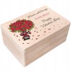 Creative Deco Valentin napi gravírozott doboz üdvözlő ajándék szeretteinek 30x20 (JANCDSD130BCUSTOMLOVEROSEBOXFBM)